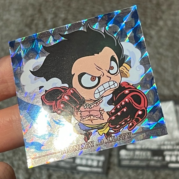 One Piece Monkey D. Luffy Holographic Wafer Sticker Seal Lot of 4 Official Anime - Picture 6 of 10